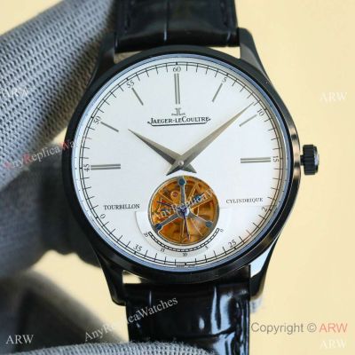 Copy Jaeger-LeCoultre Master Grande Tradition Tourbillon Watches Black Case Men Size